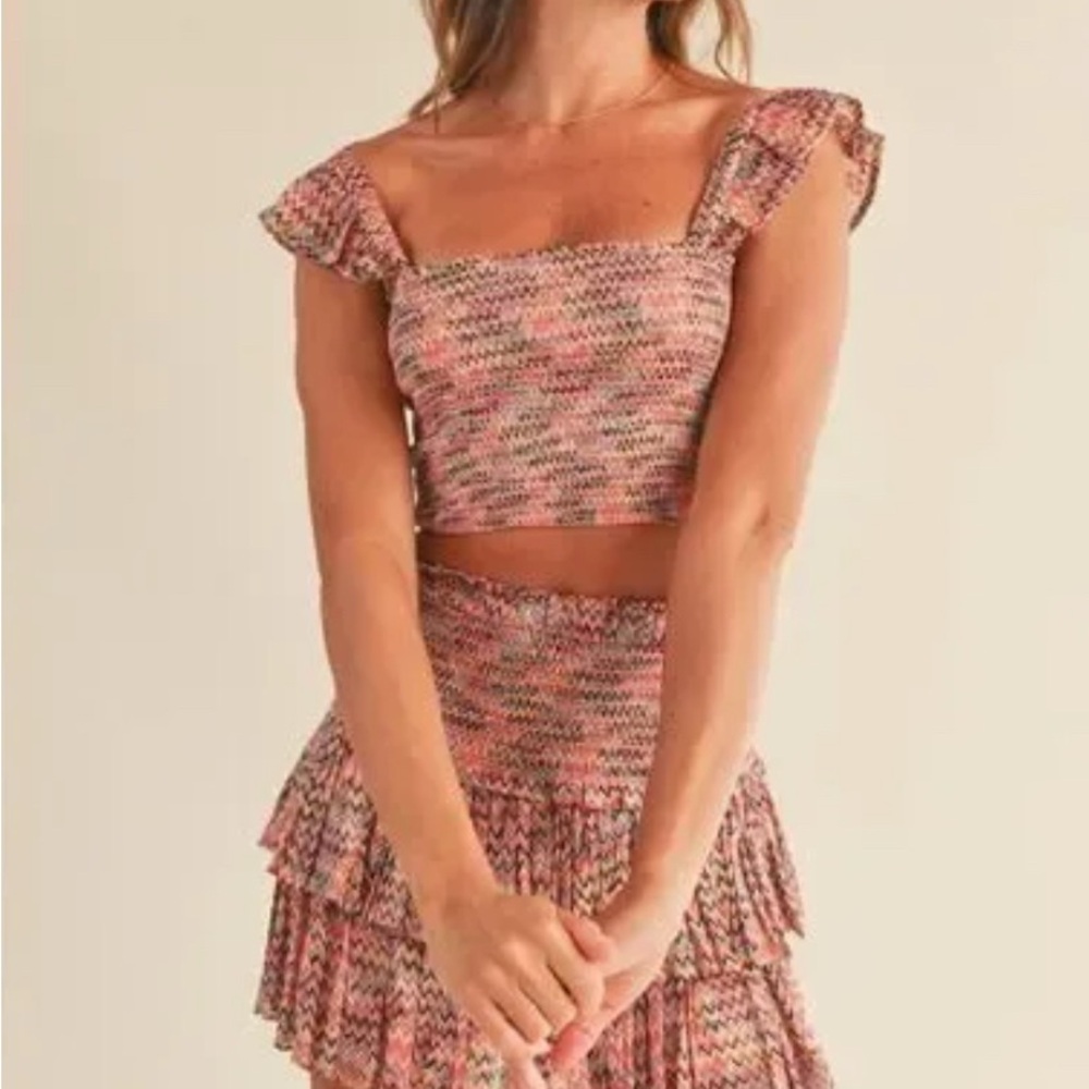 Chic Multicolor Women's Skirt Set